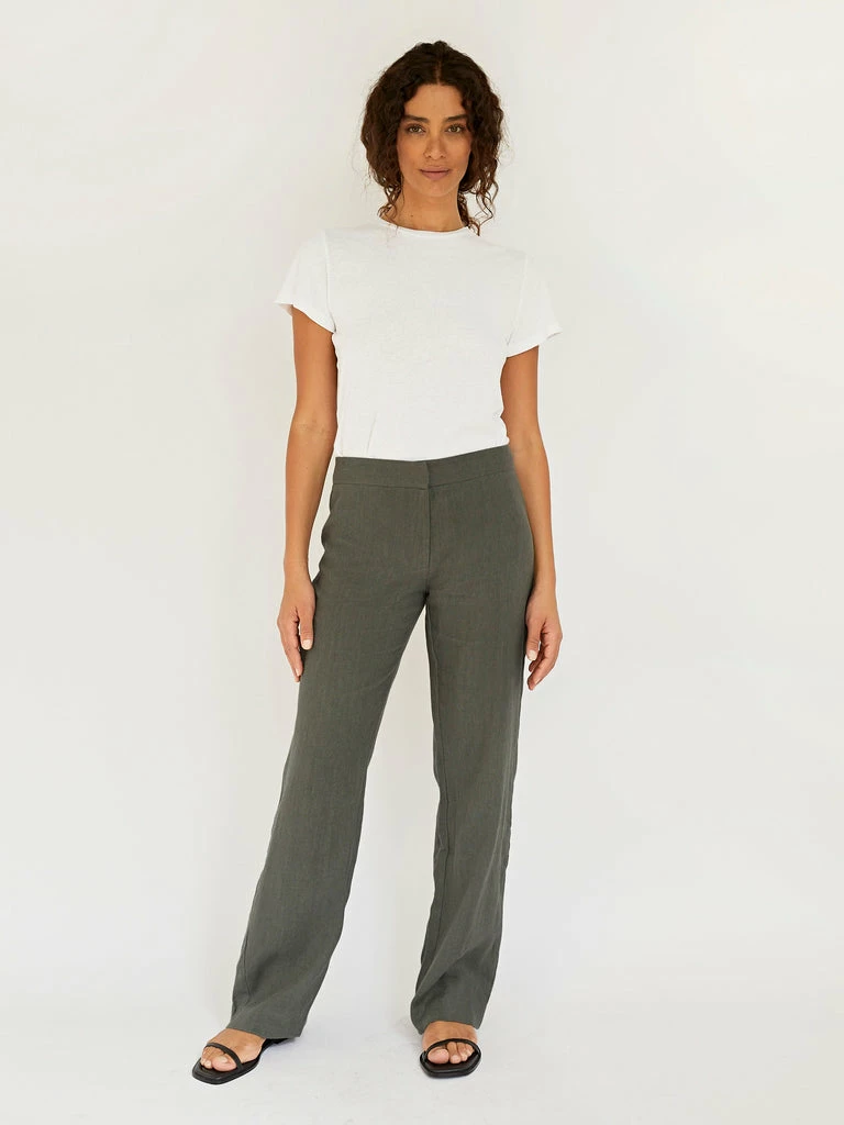 St. Agni Linen Mid Rise Straight Pants 4 St. Agni Linen Mid Rise Straight Pants - Image 2