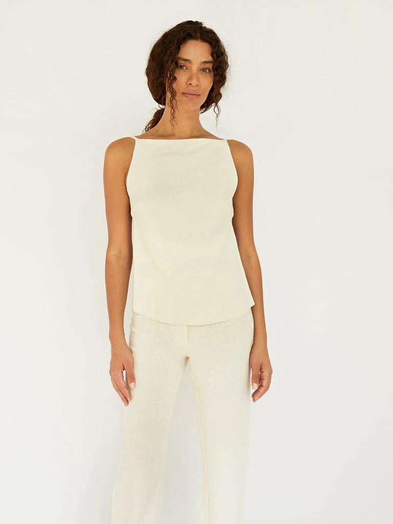 St. Agni Linen Square Neck Top 5 St. Agni Linen Square Neck Top - Image 3