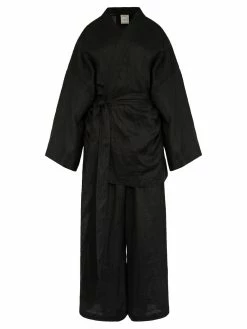 Deiji Studios The 01 Linen Loungewear Long Set