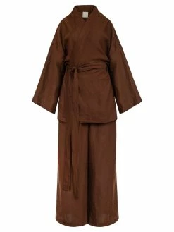 Deiji Studios The 01 Linen Loungewear Set Long