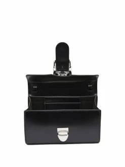 Rylan Mini Satchel With Silver And Flat Handle 14 Rylan Mini Satchel With Silver And Flat Handle -UNDONE shop The Undone Rylan 10.1S Black Mini Satchel with Flat Handle and Silver Buckle 3 Low 1024x1024
