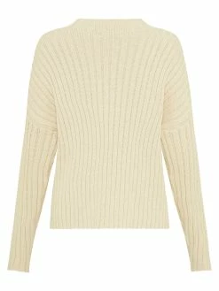 St. Agni Cotton Rib Knit Jumper 19 St. Agni Cotton Rib Knit Jumper -UNDONE shop The Undone St Agni Cotton Rib Jumper Ecru Back Low 1024x1024