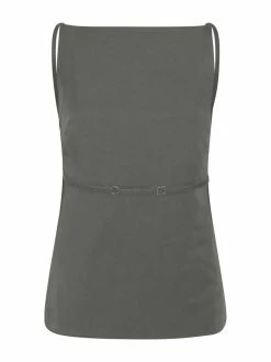 St. Agni Linen Square Neck Top -UNDONE shop The Undone St Agni Linen Square Neck Top Castor Grey Back Low 1024x1024