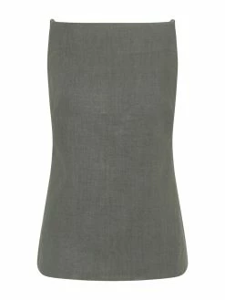 St. Agni Linen Square Neck Top
