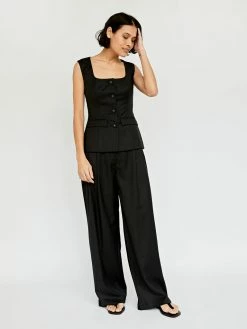 Anna Quan Antonella Top -UNDONE shop TheUNDONE AnnaQuan AntonellaTop SteviePants Black FF2 1024x1024