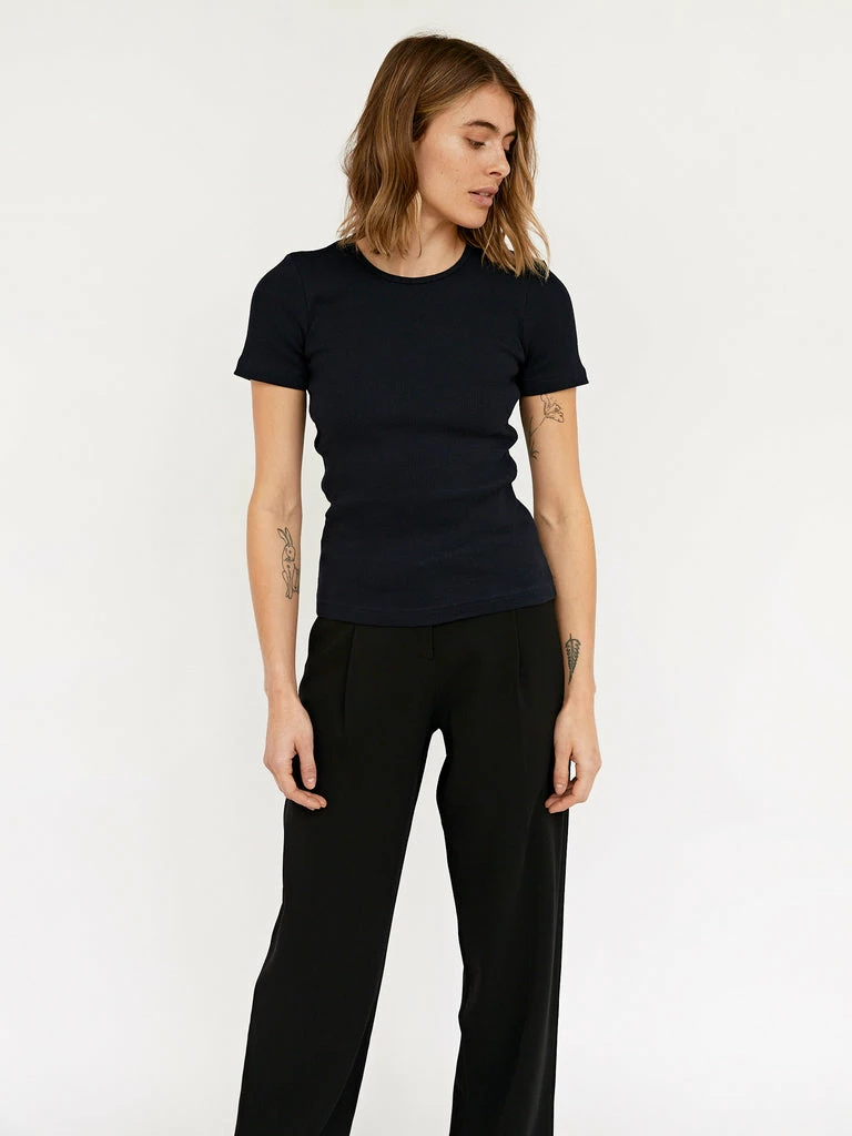 Arnsdorf Organic Fitted Rib Tee 4 Arnsdorf Organic Fitted Rib Tee - Image 2