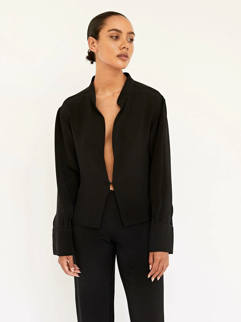 BEARE PARK Silk Crepe Deep Split Blouse 4 BEARE PARK Silk Crepe Deep Split Blouse - Image 2