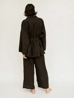 Deiji Studios The 01 Linen Loungewear Long Set -UNDONE shop TheUNDONE DeijiStudios 01LongLoungewearSet Black FB 1024x1024