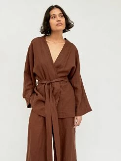 Deiji Studios The 01 Linen Loungewear Set Long 8 Deiji Studios The 01 Linen Loungewear Set Long -UNDONE shop TheUNDONE DeijiStudios 01LongLoungewearSet Tobacco C 1024x1024