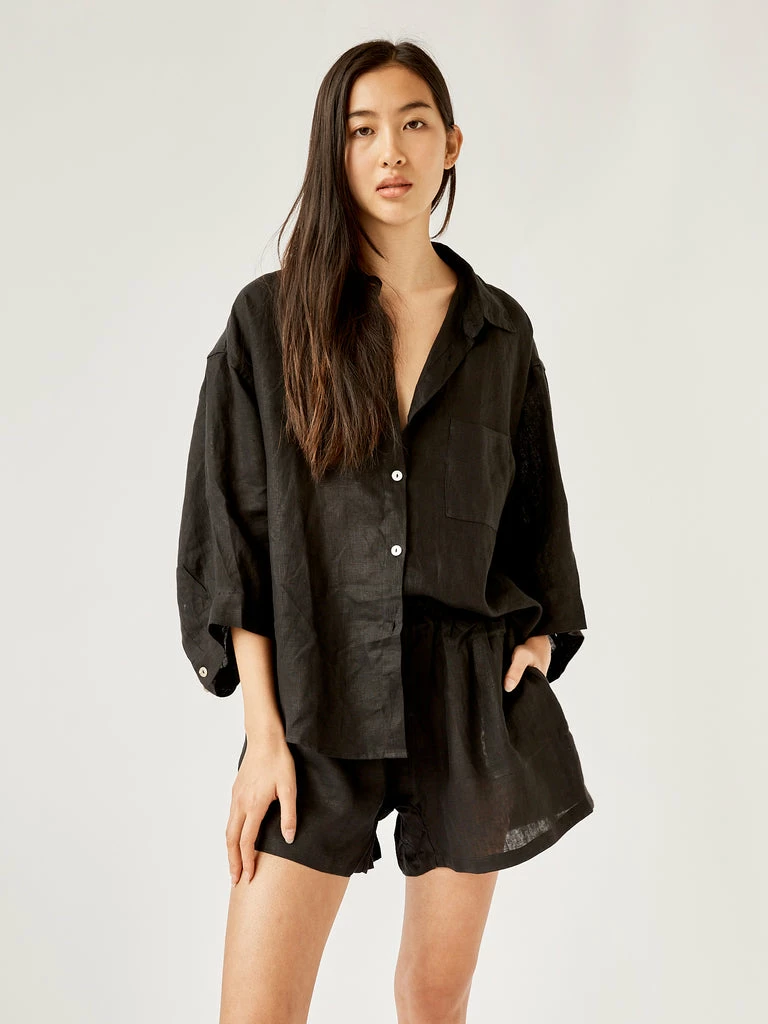 Deiji Studios The 03 Linen Loungewear Set Short 4 Deiji Studios The 03 Linen Loungewear Set Short - Image 2