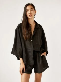 Deiji Studios The 03 Linen Loungewear Set Short 12 Deiji Studios The 03 Linen Loungewear Set Short -UNDONE shop TheUNDONE DeijiStudios 03linenloungewearset deepblack FC 1024x1024