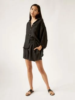 Deiji Studios The 03 Linen Loungewear Set Short 11 Deiji Studios The 03 Linen Loungewear Set Short -UNDONE shop TheUNDONE DeijiStudios 03linenloungewearset deepblack FF2 1024x1024