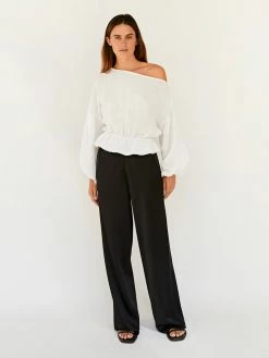 Dominique Healy Anna Frill Blouse -UNDONE shop TheUNDONE DominiqueHealy AnnaFrillBlouse White FF 1024x1024