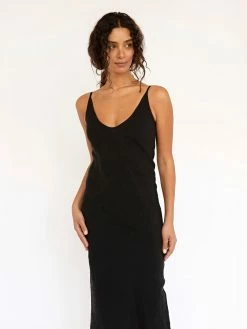 Dominique Healy Midi Bias Dress -UNDONE shop TheUNDONE DominiqueHealy MidiBiasDress Black C 1024x1024