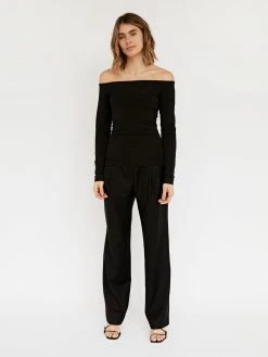 ESSE Studios Off Shoulder Knit Top 14 ESSE Studios Off Shoulder Knit Top -UNDONE shop TheUNDONE Esse OffShoulderKnitTop Black FF 1024x1024