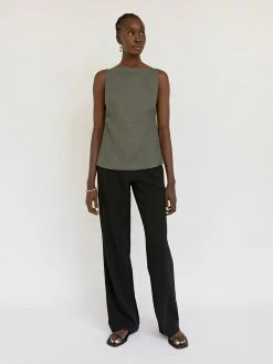 St. Agni Linen Square Neck Top -UNDONE shop TheUNDONE LinenSquareNeckTop CastorGrey FF 1024x1024