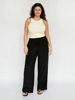 Matteau Drawstring Trouser -UNDONE shop TheUNDONE Matteau DrawstringTrouser Black FF 1024x1024