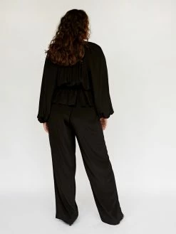 Matteau Drawstring Trouser -UNDONE shop TheUNDONE Matteau TieFrontBlouse DrawstringTrouser Black FB 1024x1024