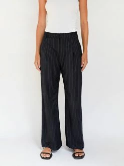 Wynn Hamlyn Low Rise Mapplethorpe Trouser -UNDONE shop TheUNDONE WynnHamlyn LowRiseMapplethorpeTrouser NavyPinstripe C 1024x1024